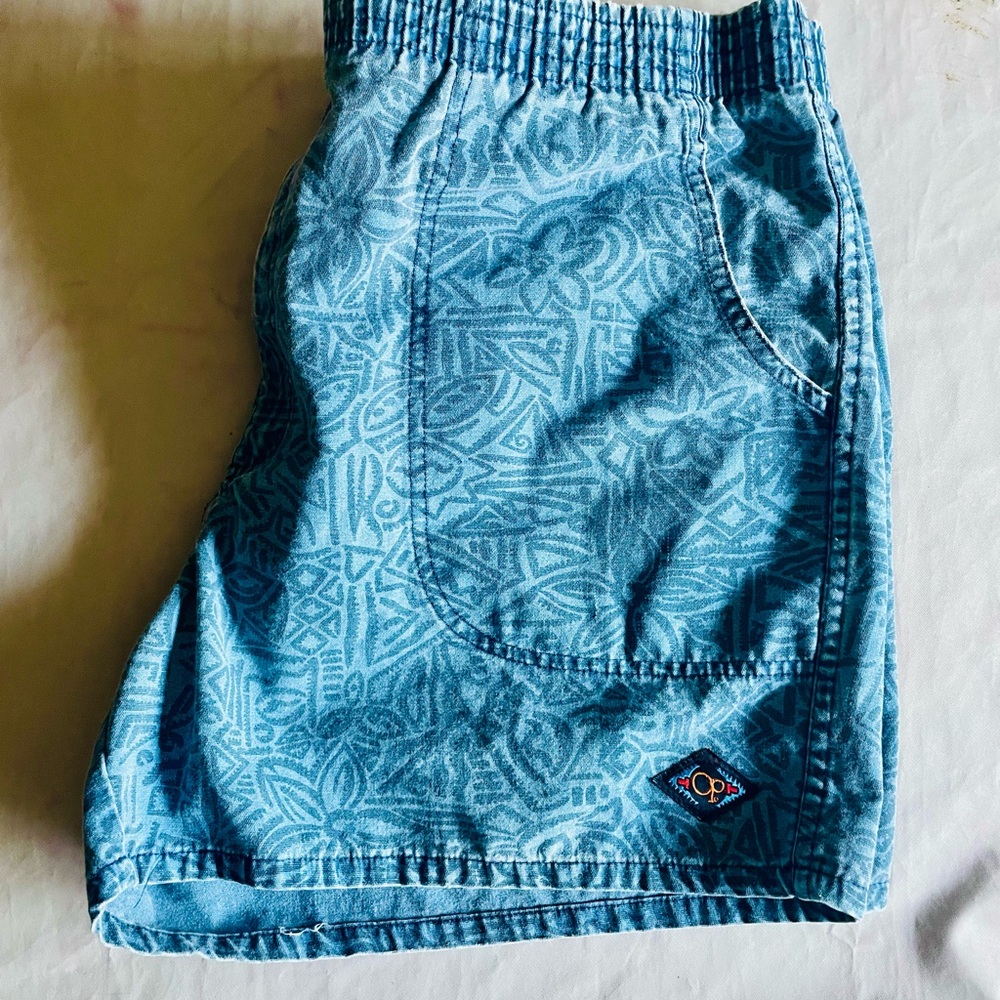 Vintage OP Blue Athletic Shorts with Quick-Dry Fabric